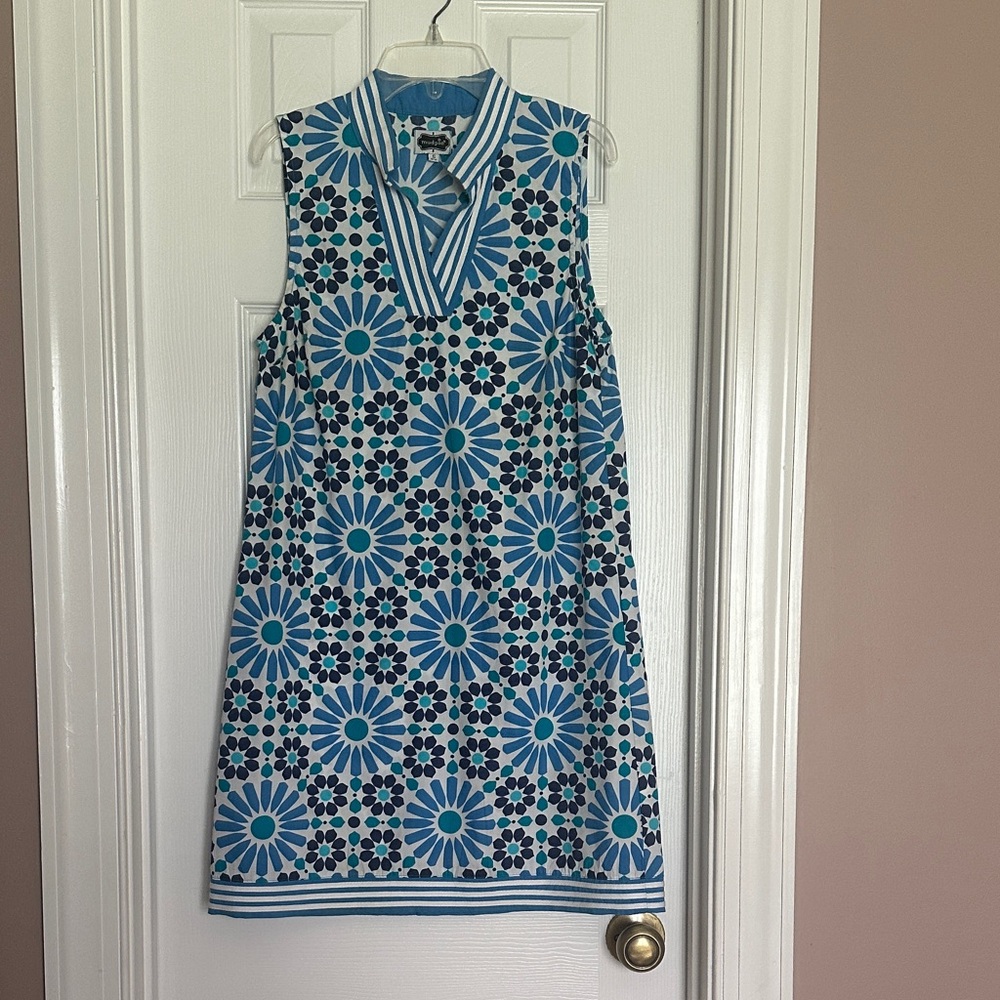 Mud Pie Blue and Black Floral Mini Dress